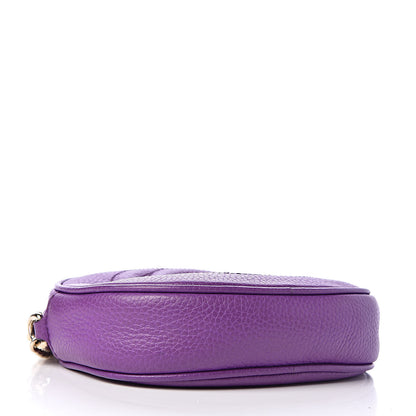 Gucci Pebbled Calfskin Mini Soho Chain Bag Shine Purple 4 of 10