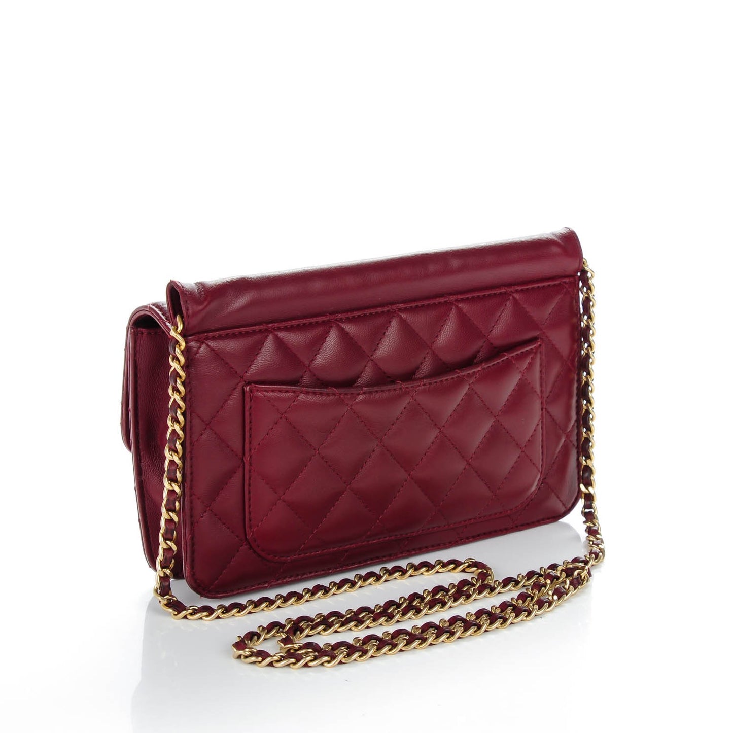 Lambskin Quilted Medium Crossing Times Flap Red
