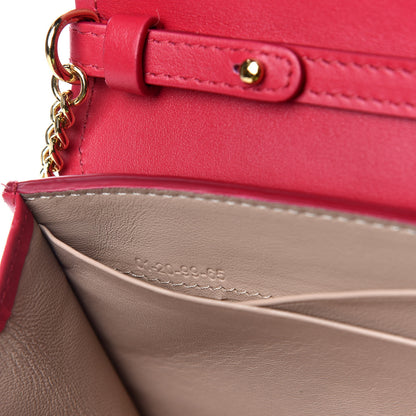 Chloe Shiny Grained Calfskin Aby Wallet on Chain Crimson Pink 8 of 12