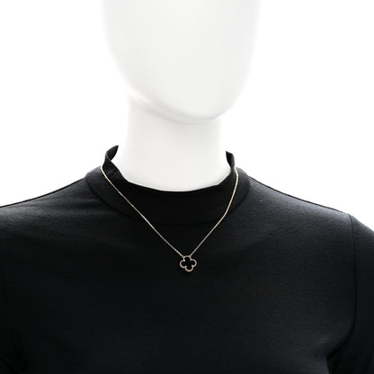 Van Cleef & Arpels 18K Yellow Gold Black Onyx Vintage Alhambra Pendant Necklace 2 of 6