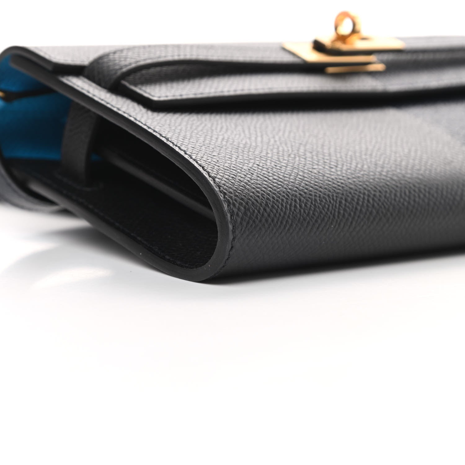 Hermes Epsom Casaque Kelly Wallet To Go Black Bleu Indigo Bleu Frida 9 of 11