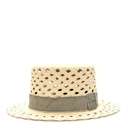Hermes Straw Panama Elenora Hat 57 Naturel Black 4 of 8