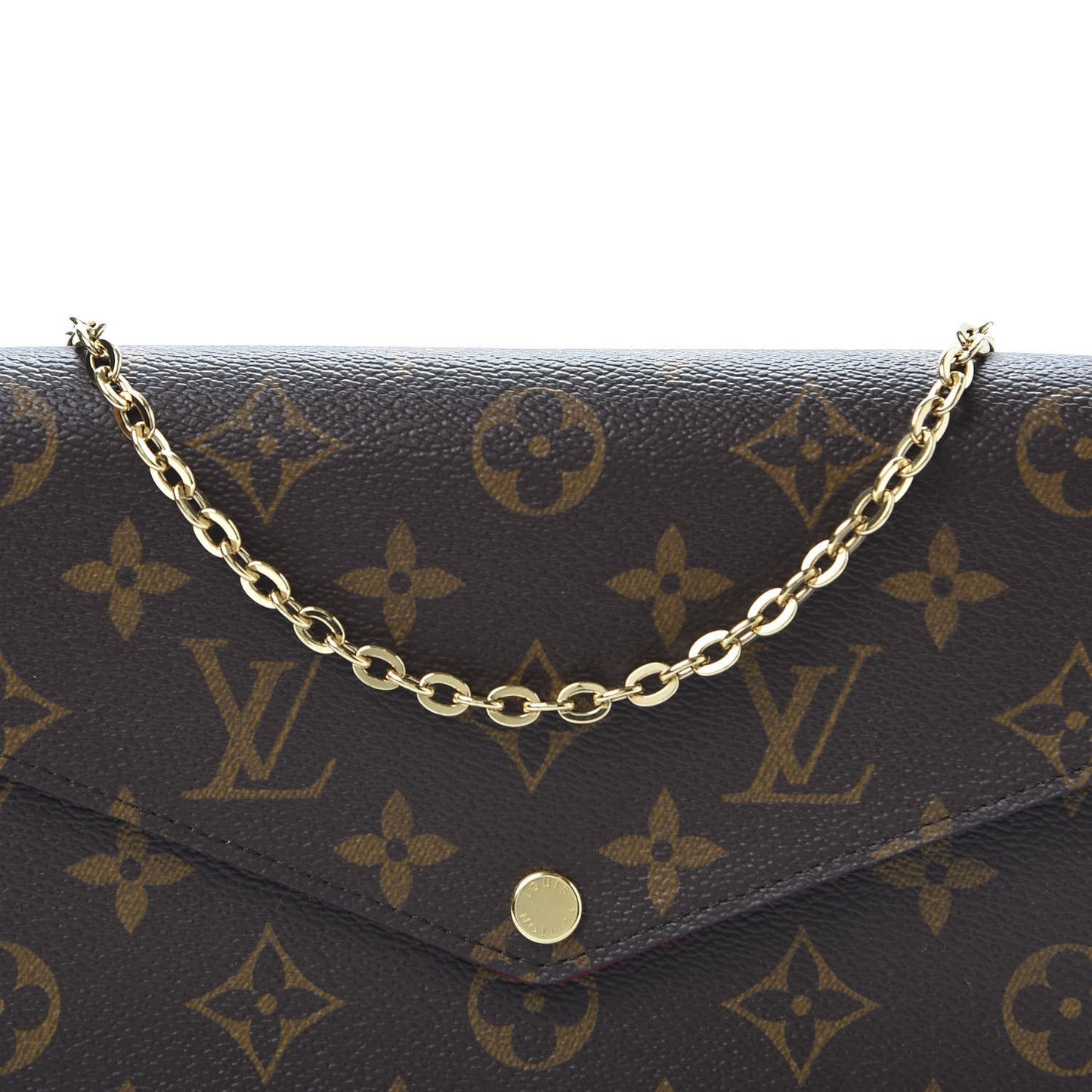 Monogram Pochette Felicie Chain Wallet Fuchsia