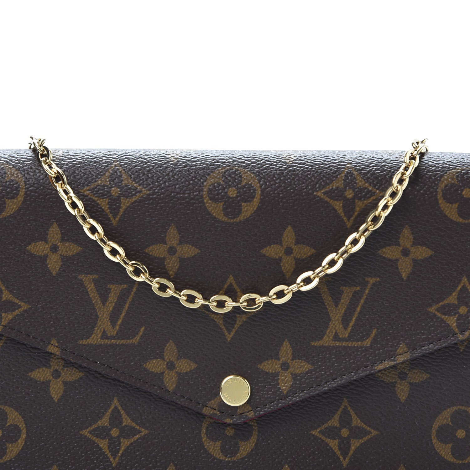 Louis Vuitton Monogram Pochette Felicie Chain Wallet Fuchsia 10 of 11