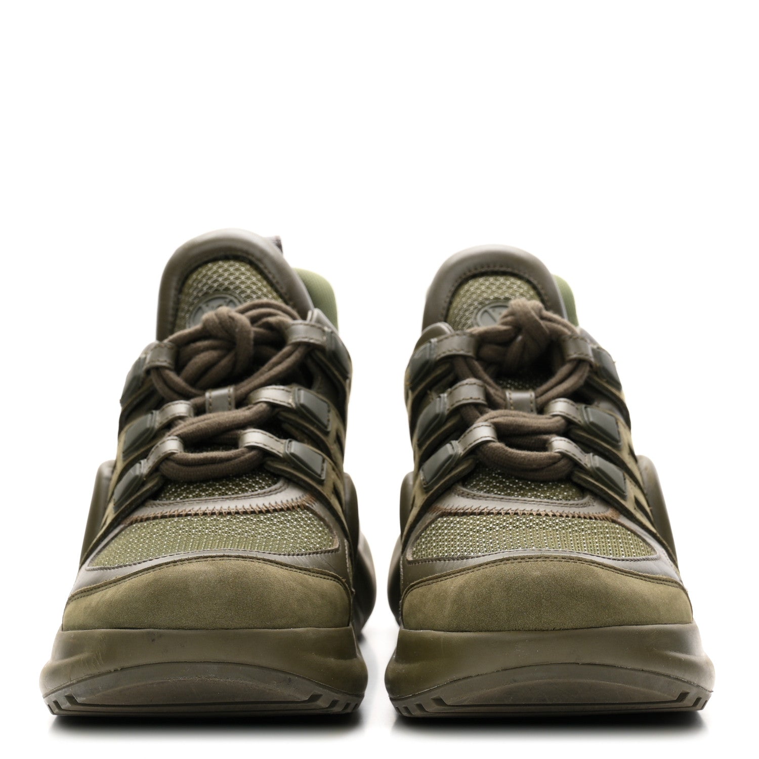 Louis Vuitton Calfskin Technical Nylon LV Archlight Sneakers 38 Green 3 of 9