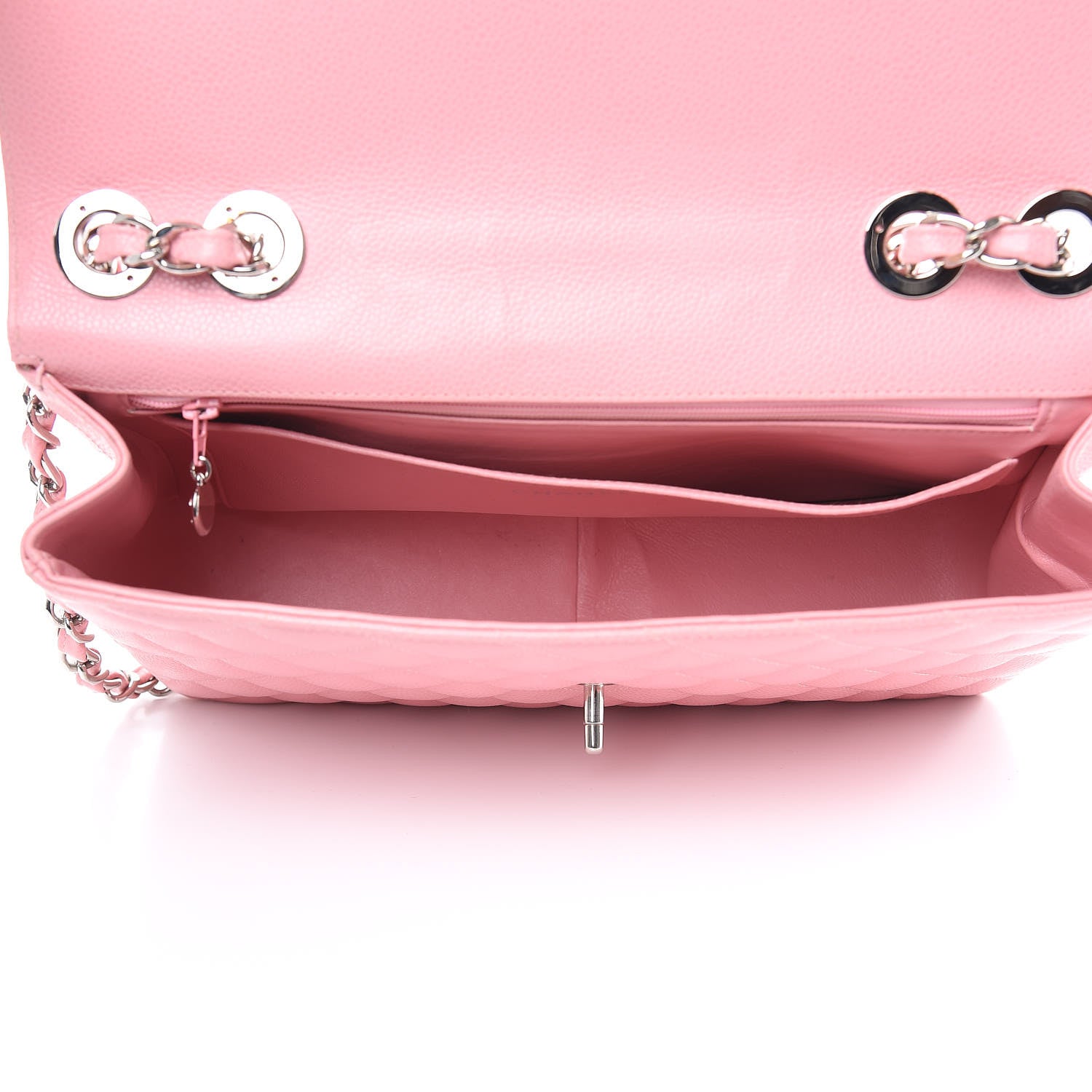 Chanel Caviar Quilted Jumbo Single Flap Pink 5 of 13