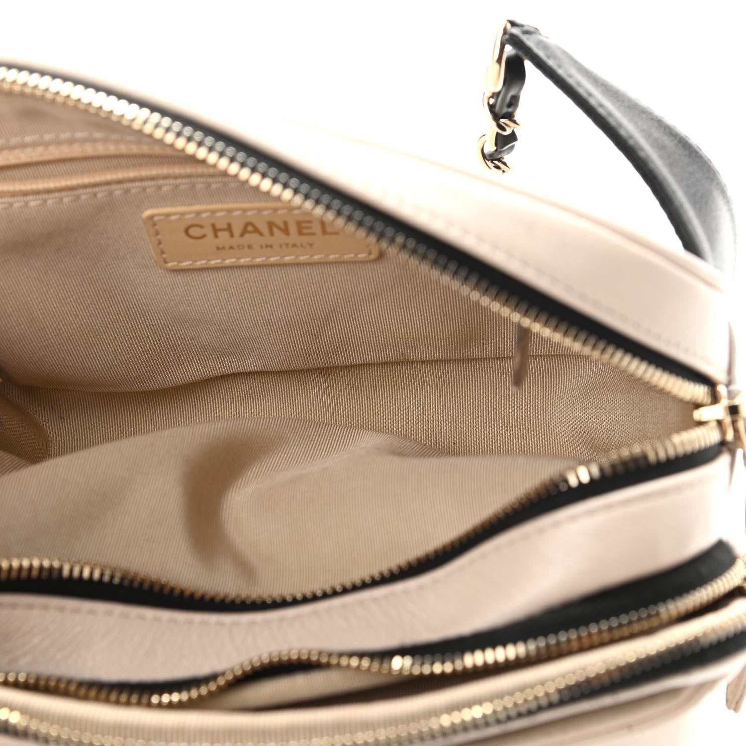 Chanel Goatskin Quilted Waist Bag Beige White Black 7 of 17