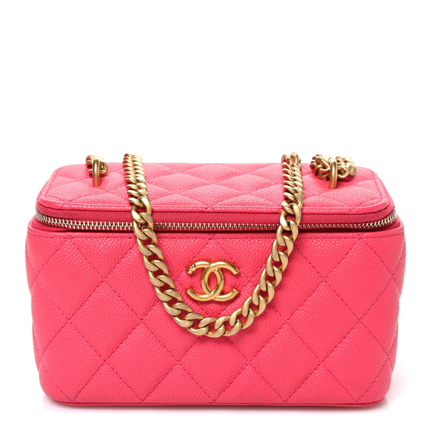 Chanel Caviar Quilted Sweetheart Vanity Case Pink 1 of 10