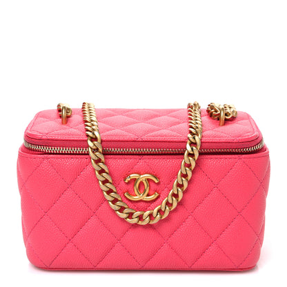 Chanel Caviar Quilted Sweetheart Vanity Case Pink 1 of 10