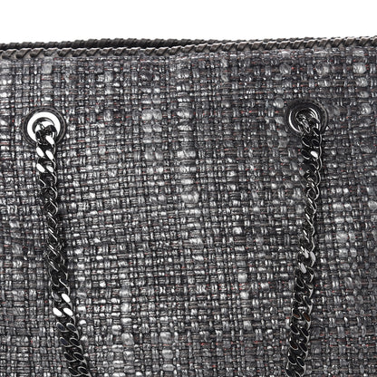 Stella McCartney Metallic Woven Boucle Boston Bag Dark Grey 6 of 8