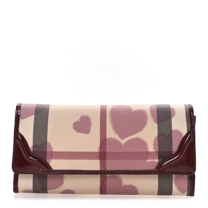 Burberry Nova Check Heart Wallet Berry Red 1 of 8