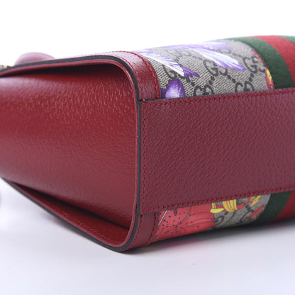Gucci GG Supreme Monogram Flora Web Small Ophidia Tote Bag Red 8 of 10