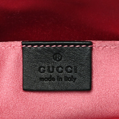 Gucci Calfskin Matelasse Mini GG Marmont Chain Shoulder Bag Black White 6 of 12