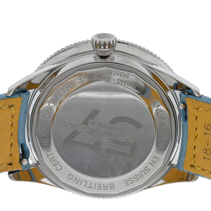 Breitling Stainless Steel Calfskin 38mm Superocean Heritage 57 Pastel Paradise Automatic Watch Blue A10340161C1X1 4 of 5