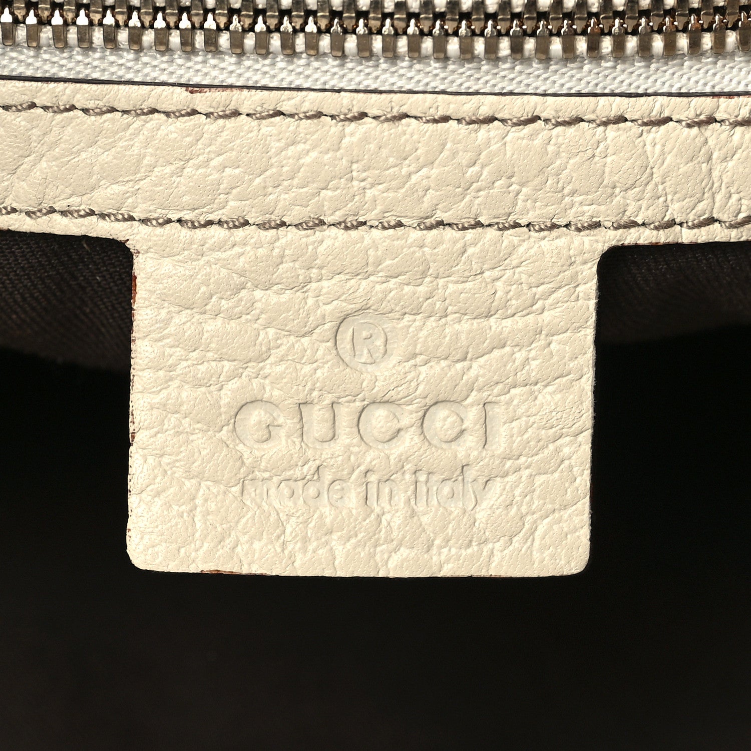 Gucci Pebbled Calfskin Bamboo Ring Hobo Ivory 6 of 11