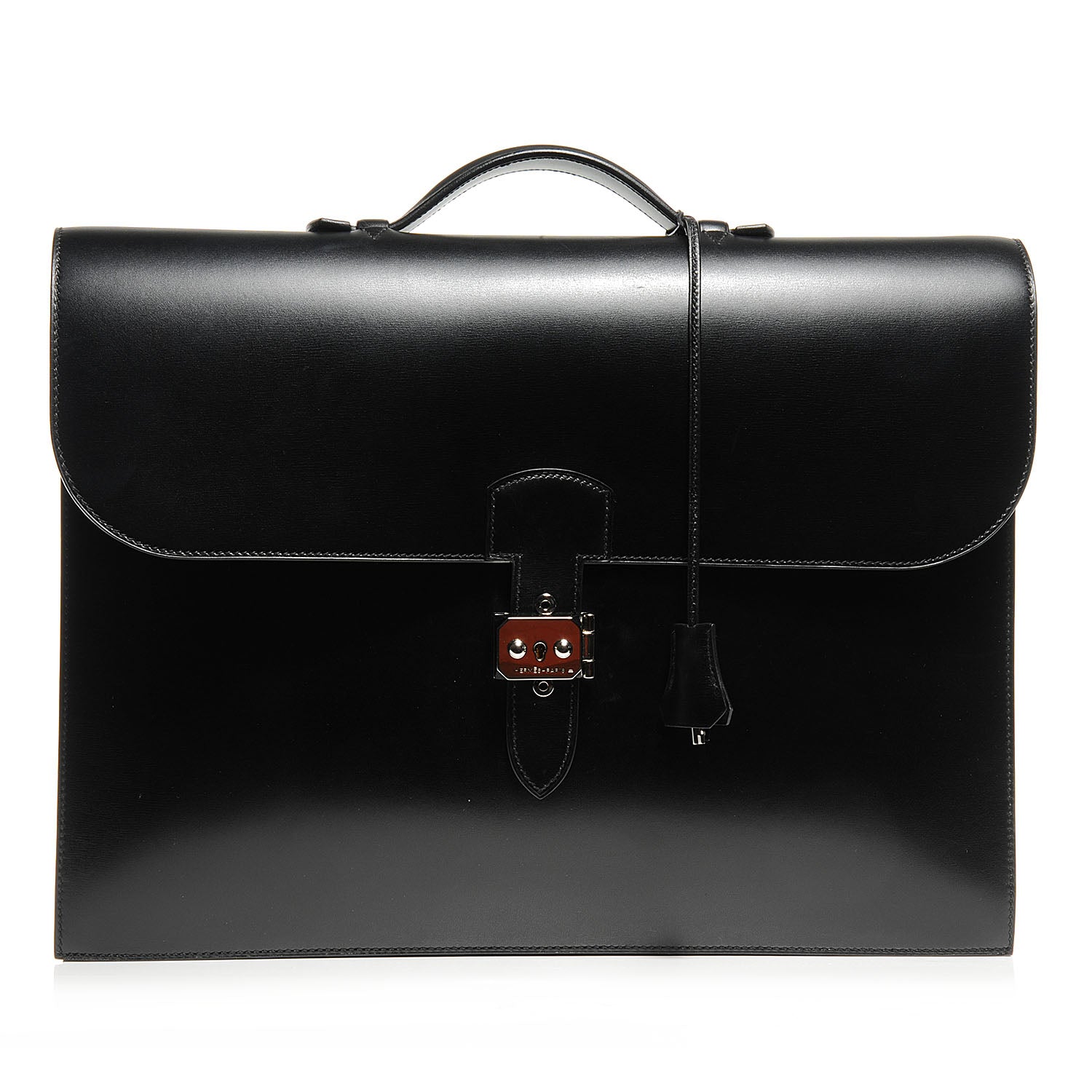 Hermes Box Sac a Depeche 41 Serviette Briefcase Noir 1 of 8