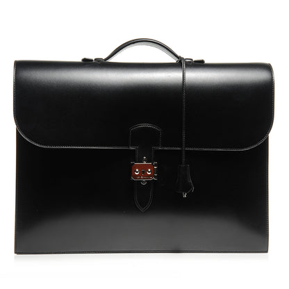 Hermes Box Sac a Depeche 41 Serviette Briefcase Noir 1 of 8