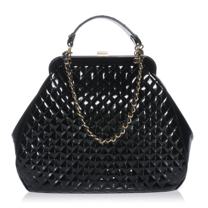 Chanel Patent Quilted Mademoiselle Frame Bag Black 1 of 9