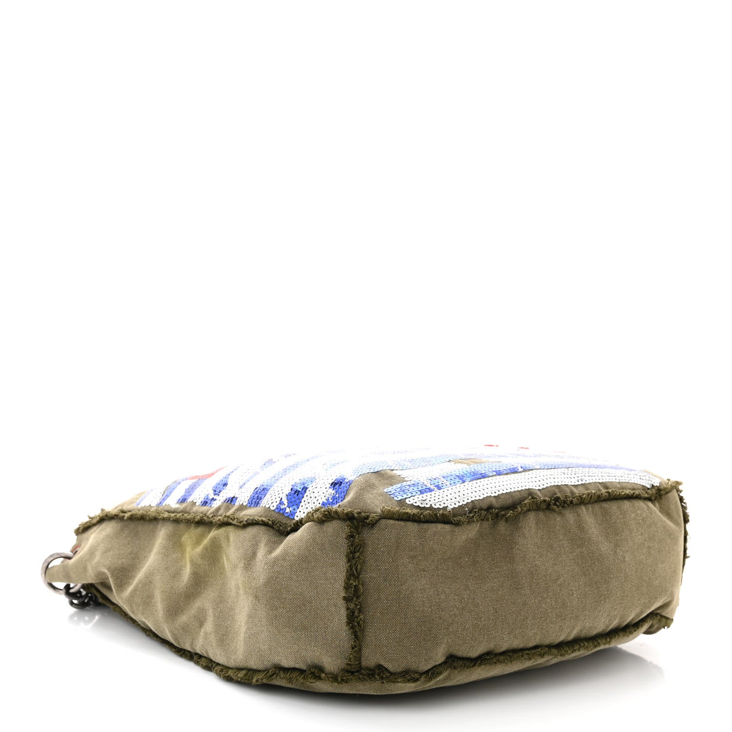 Chanel Canvas Sequins Cubano Trip Hobo Khaki 4 of 11