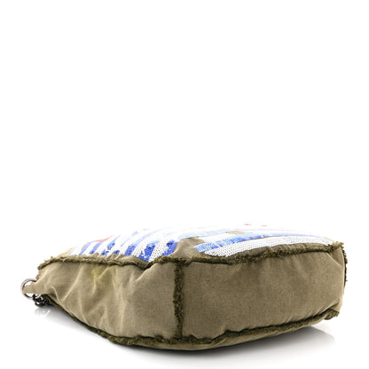 Chanel Canvas Sequins Cubano Trip Hobo Khaki 4 of 11