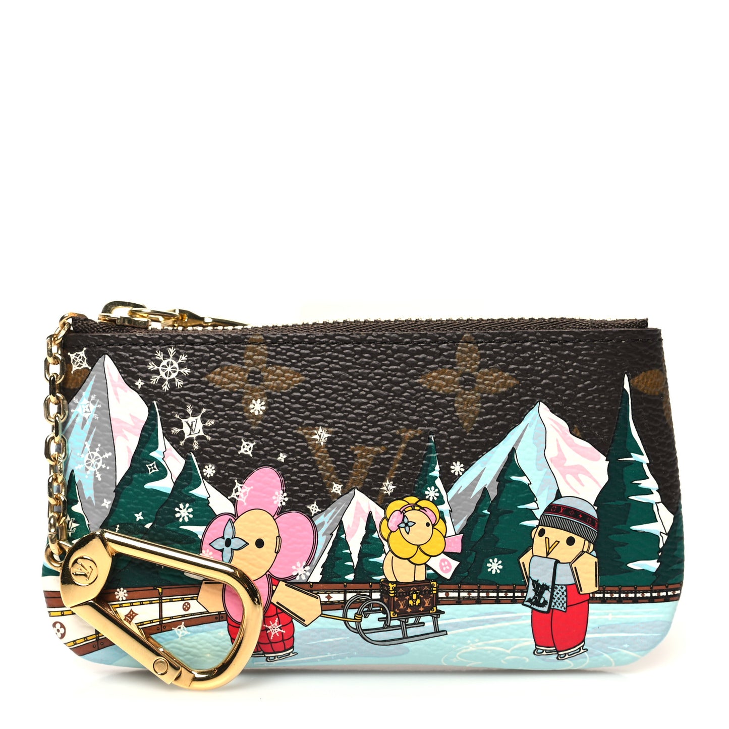 Monogram 2023 Christmas Animation Alpine Key Pouch Pink