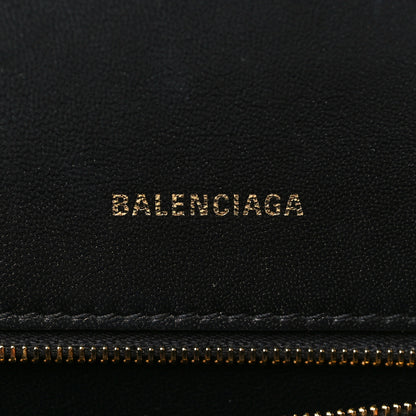 Balenciaga Shiny Calfskin Crocodile Embossed Small Hourglass Top Handle Bag Black 6 of 10