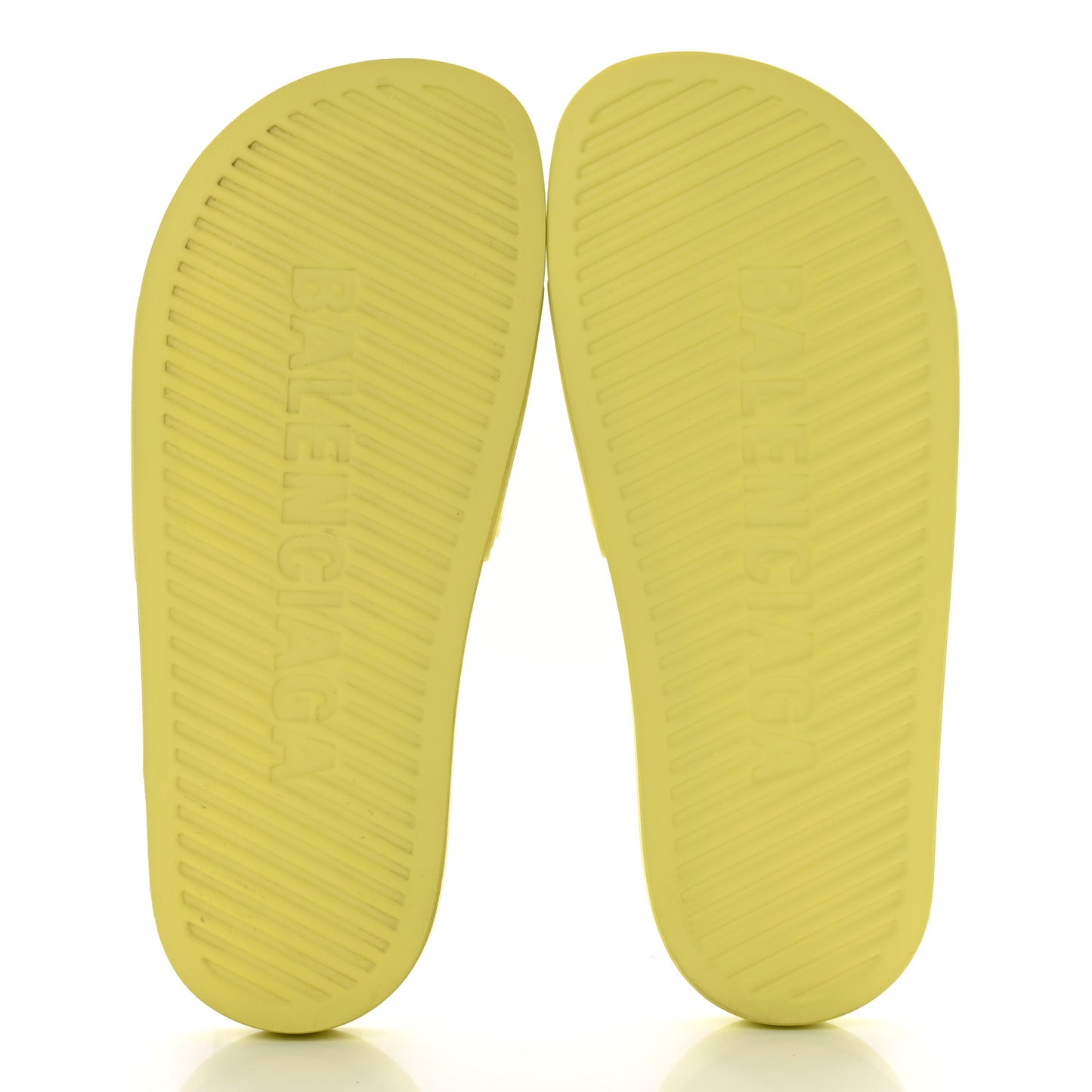 Smooth Rubber Logo Bi-Color Womens Pool Slide Sandals 37 Yellow Black