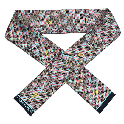Louis Vuitton Silk Monogram Damier Pop Print Bandeau Blue 2 of 4