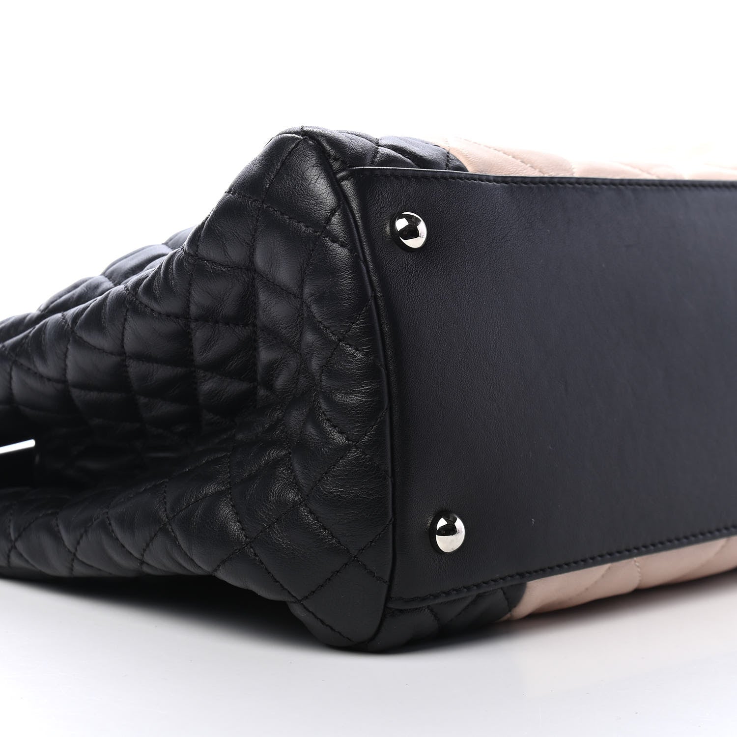 Chanel Lambskin Quilted CC Shopping Tote Black Rose Clair 8 of 11
