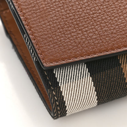 Burberry Derby Calfskin House Check Henley Wallet On Chain Tan 7 of 8