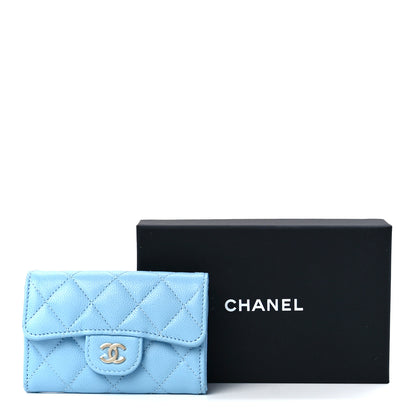Chanel Caviar Quilted Flap Card Holder Wallet Light Blue 12 of 12
