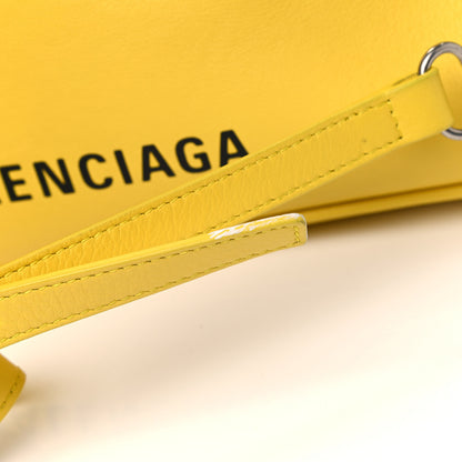 Balenciaga Shiny Day Calfskin Logo S Triangle Duffle Jaune Black 10 of 11