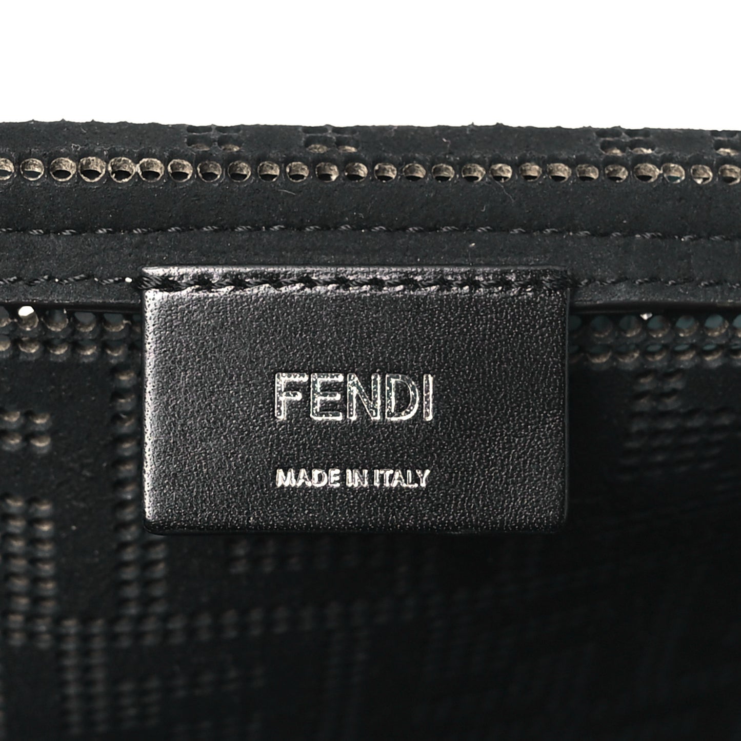 Calfskin Perforated Monochrome Medium Baguette Messenger Blue Multicolor