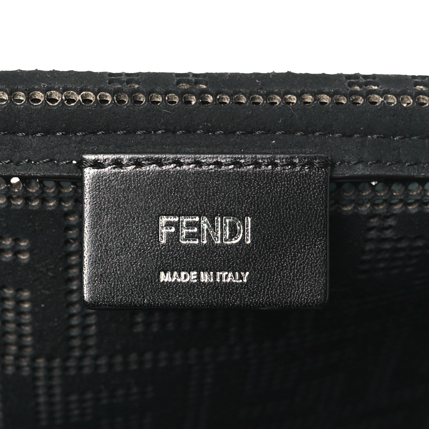 Fendi Calfskin Perforated Monochrome Medium Baguette Messenger Blue Multicolor 6 of 10