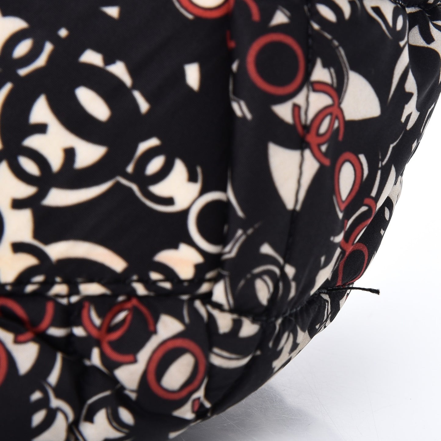 Nylon Quilted Printed Coco Bowler Black