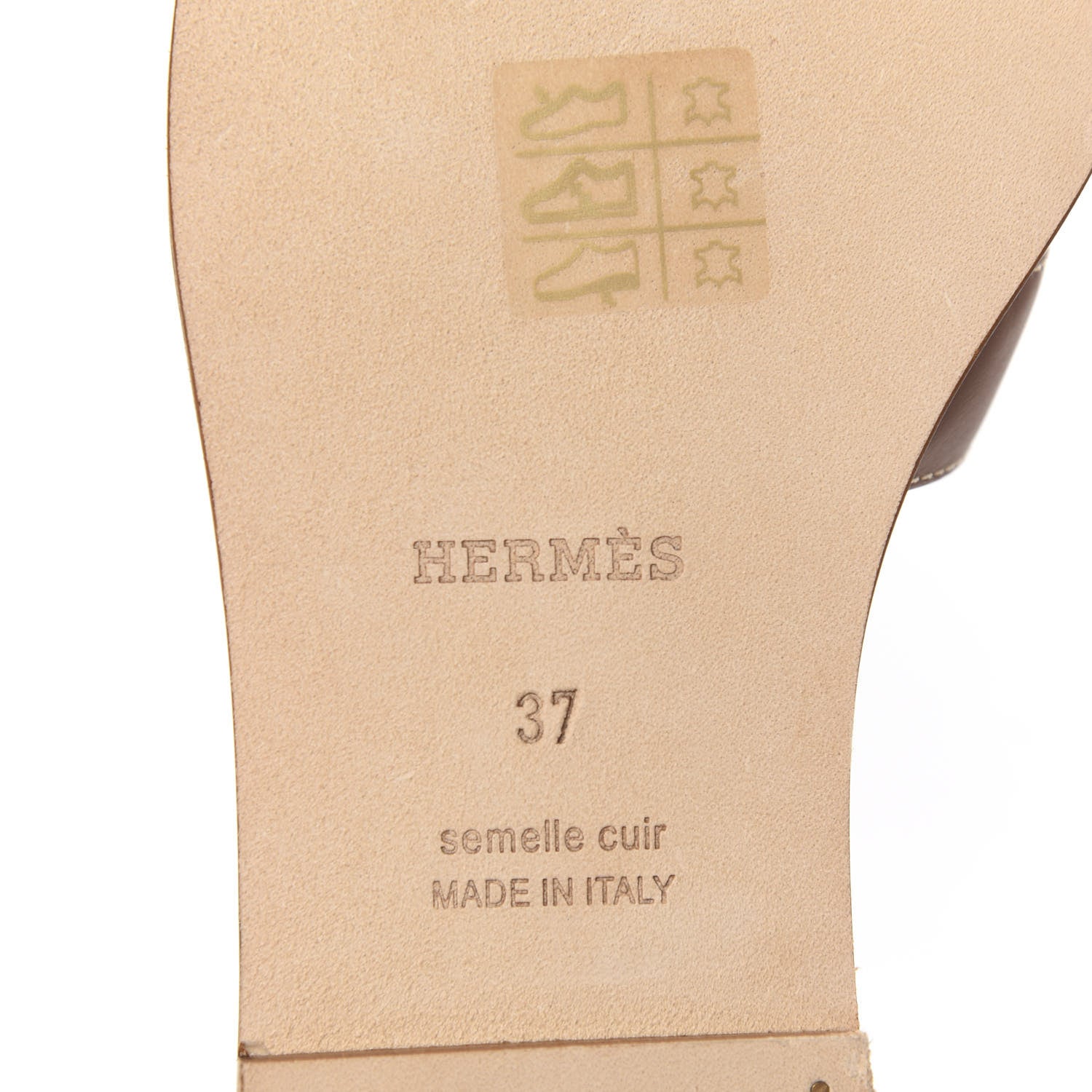 Hermes Box Calfskin Oran Sandals 37 Gold 8 of 9