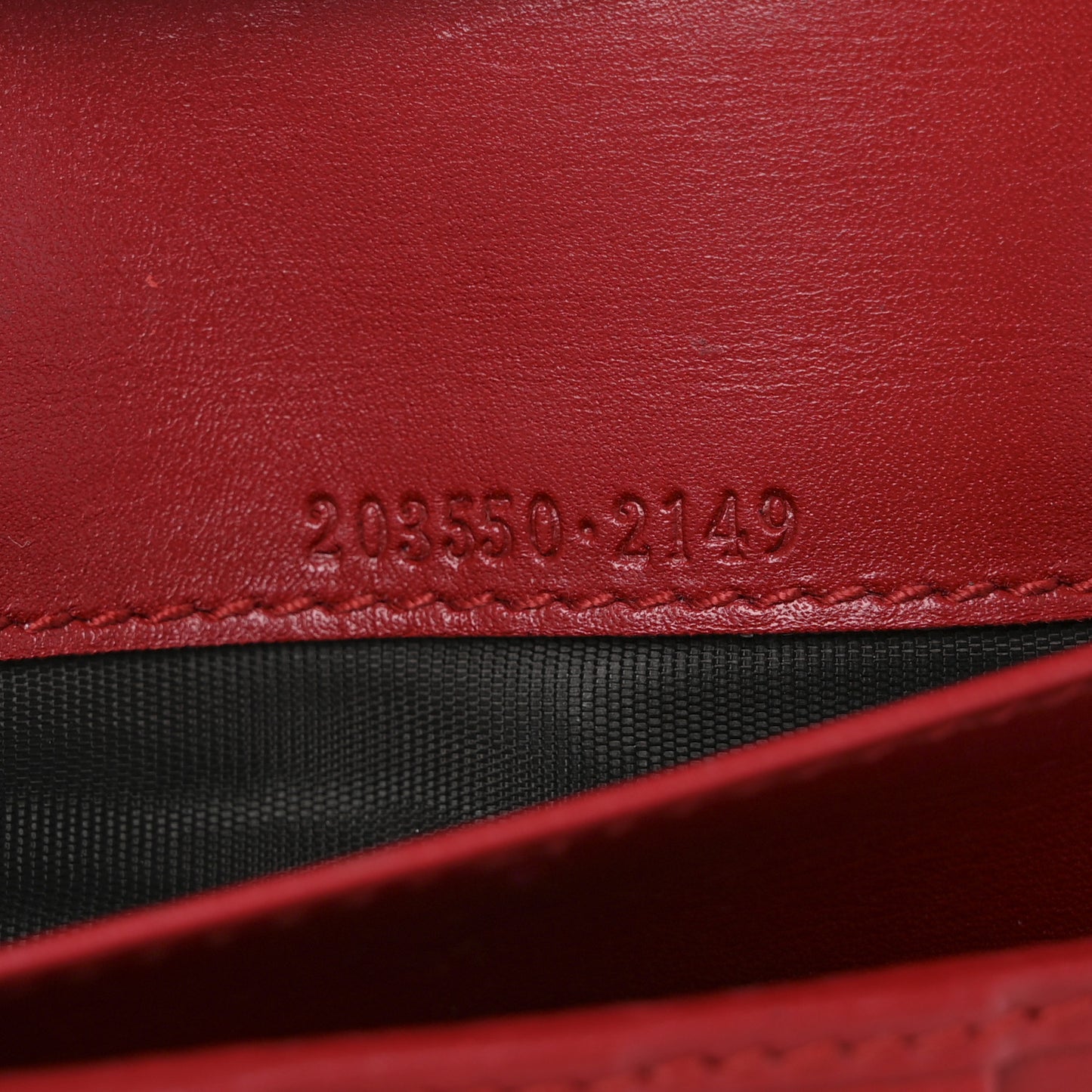 Patent Guccissima Heart Continental Wallet Red