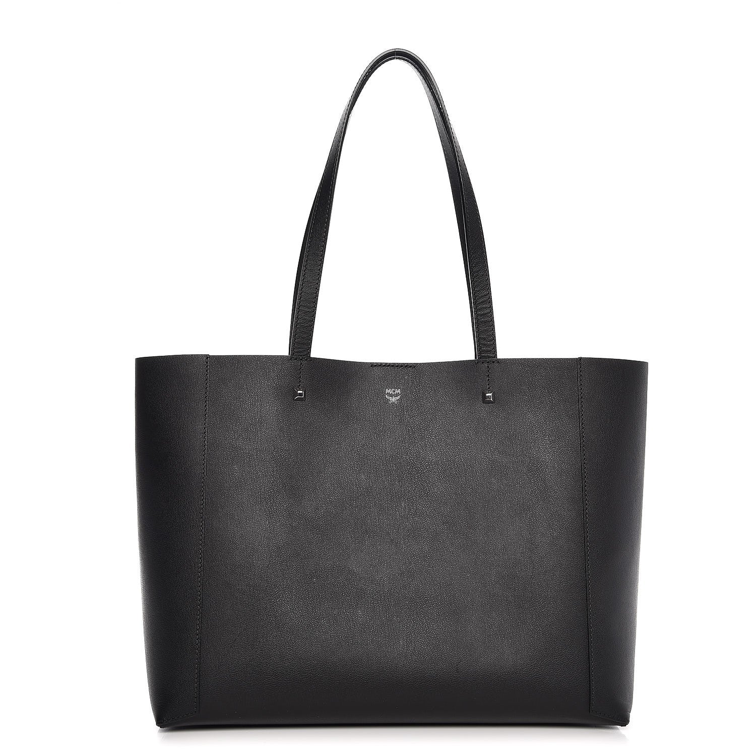 MCM Calfskin Shopper Tote Black 1 of 10
