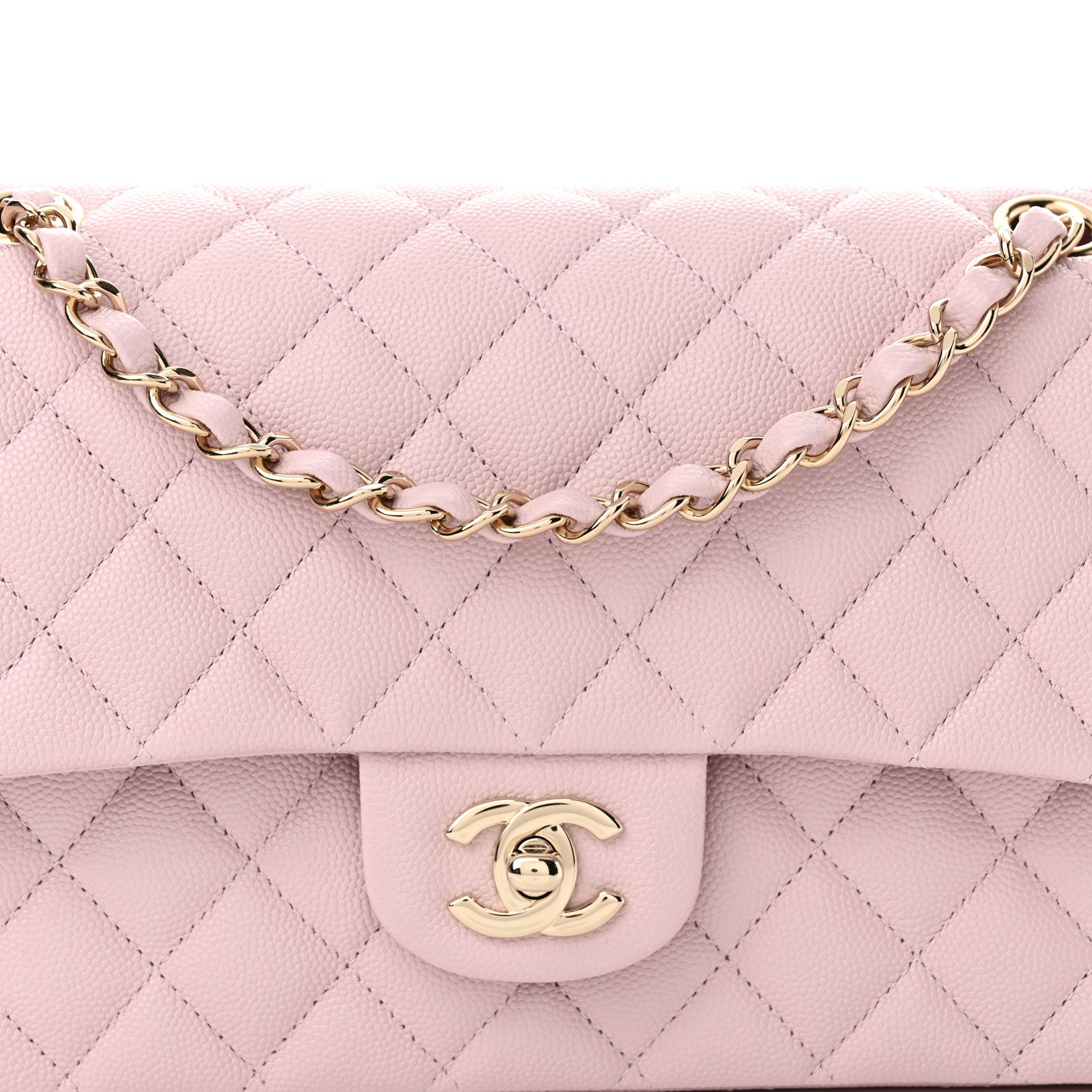Chanel Caviar Quilted Medium Double Flap Light Pink 8 of 10