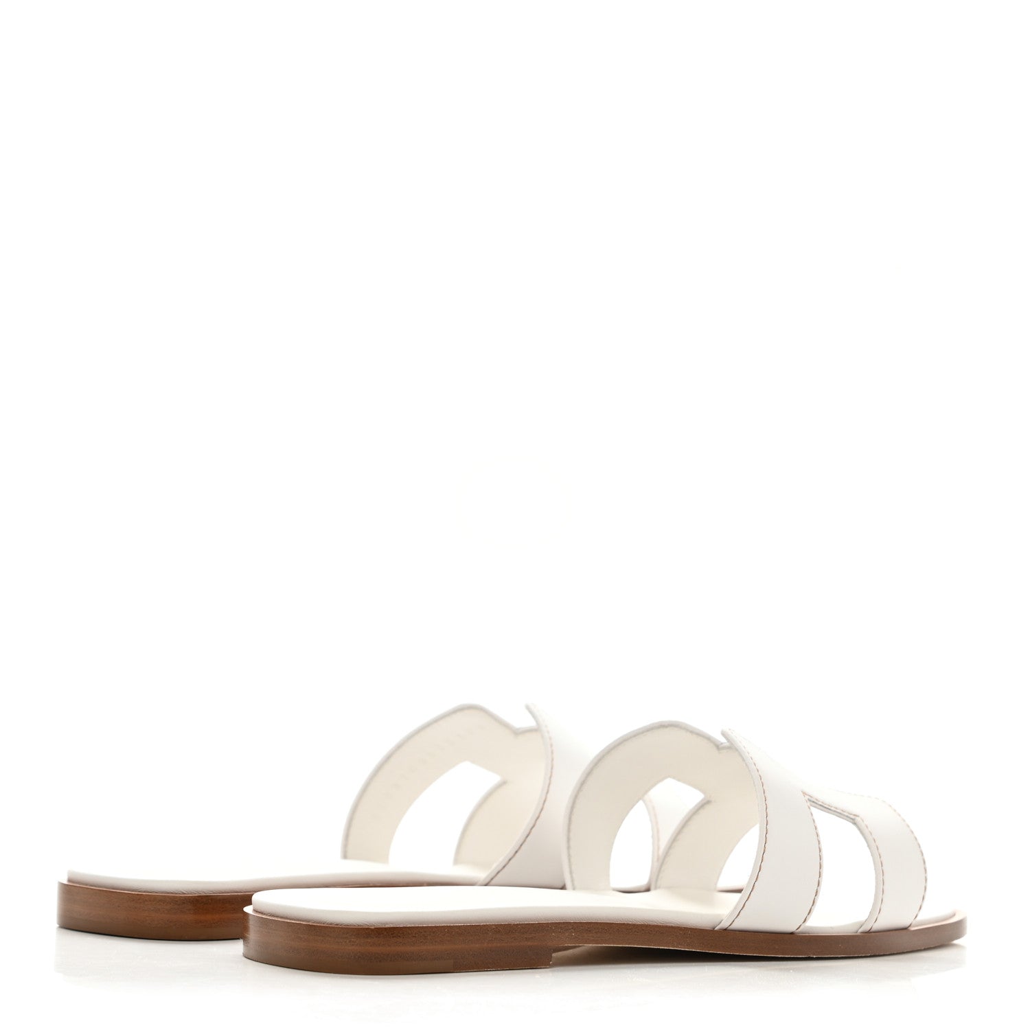Hermes Box Calfskin Oran Sandals 37.5 White 4 of 8