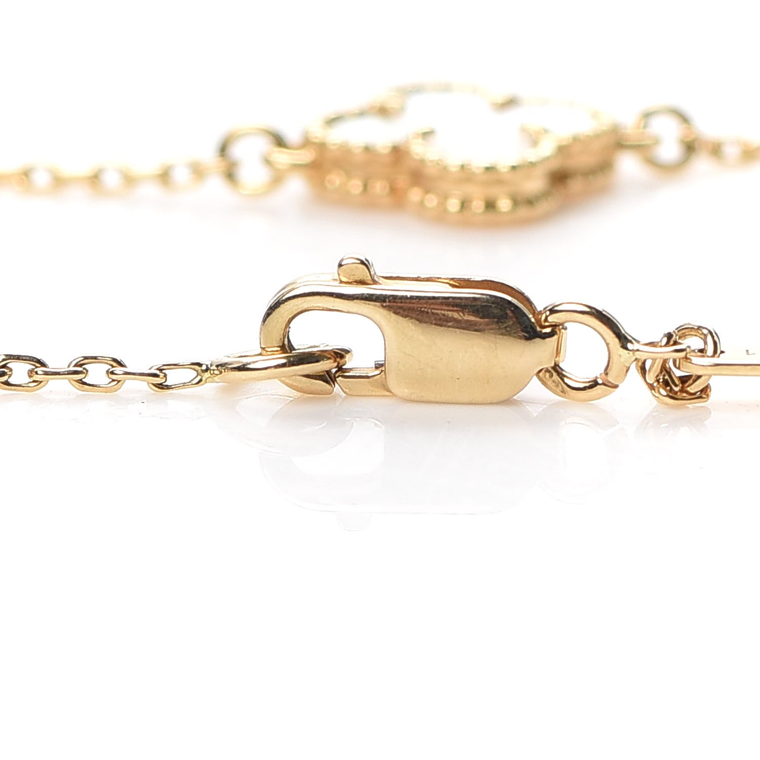 Van Cleef & Arpels 18K Yellow Gold Mother of Pearl Sweet Alhambra Bracelet 4 of 6