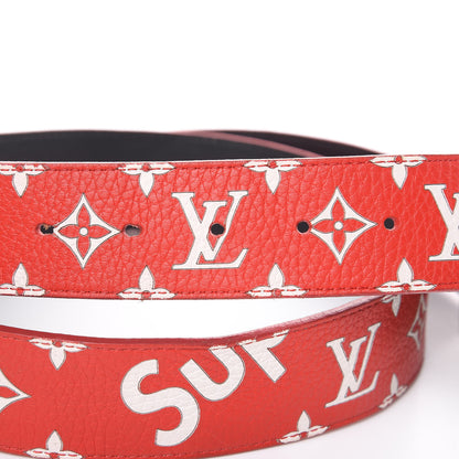Louis Vuitton X SUPREME Monogram 40mm LV Initiales Belt 95 38 Red 6 of 8