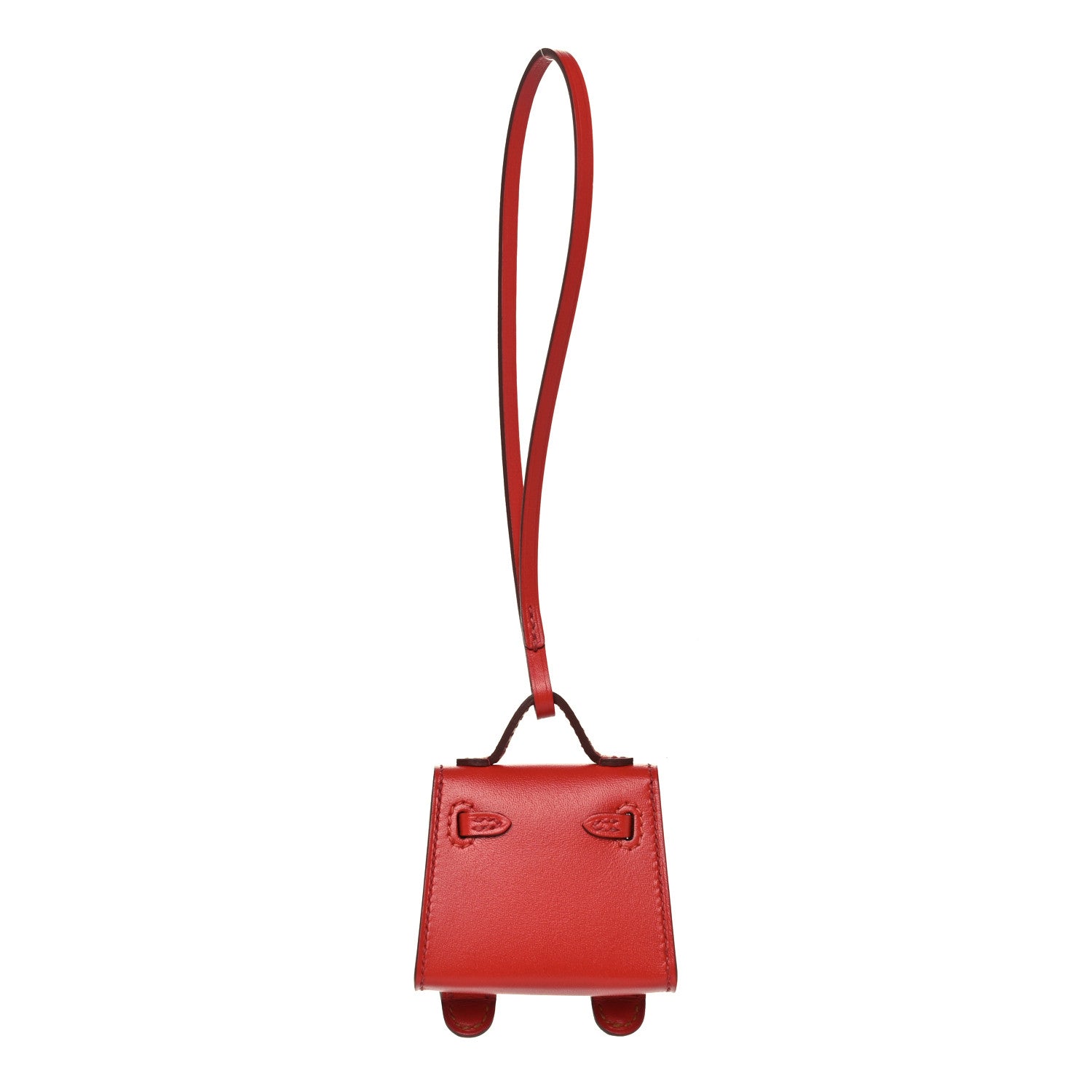 Hermes Tadelakt Chevre Mysore Kelly Quelle Idole Bag Charm Rose Sakura Sanguine Nata Sesame 3 of 5