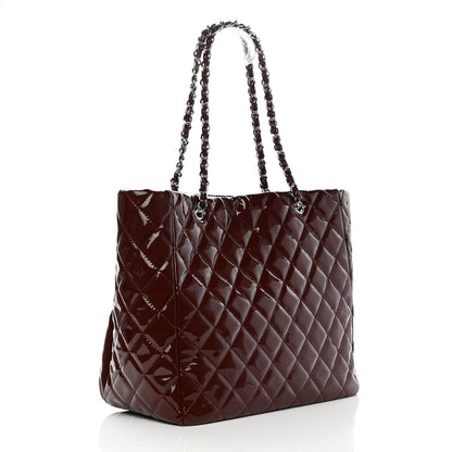 Chanel Patent Quilted Large Chic and Glitter Tote Dark Red 3 of 11