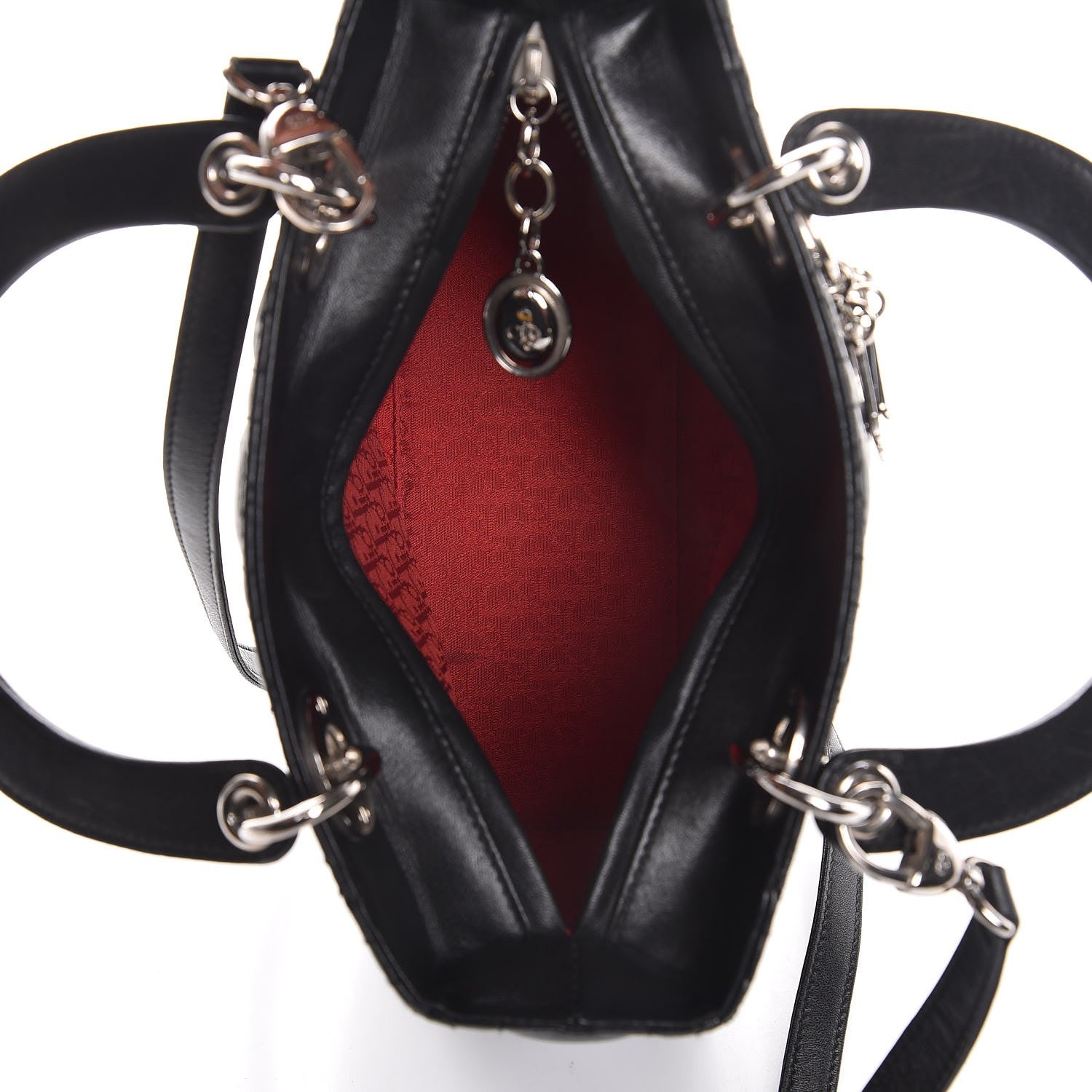 Christian Dior Lambskin Cannage Medium Lady Dior Black 6 of 8