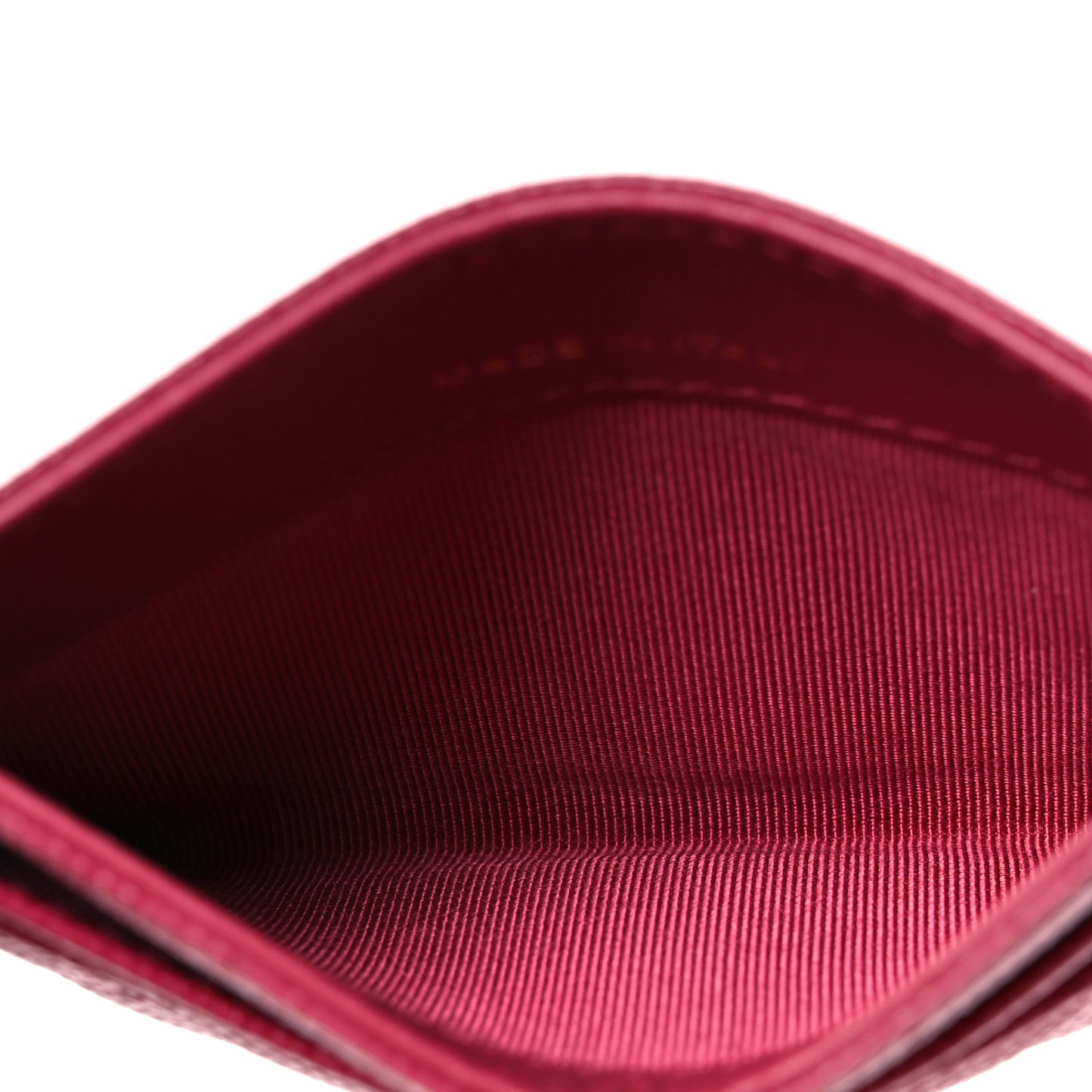 Caviar Quilted Card Holder Dark Pink