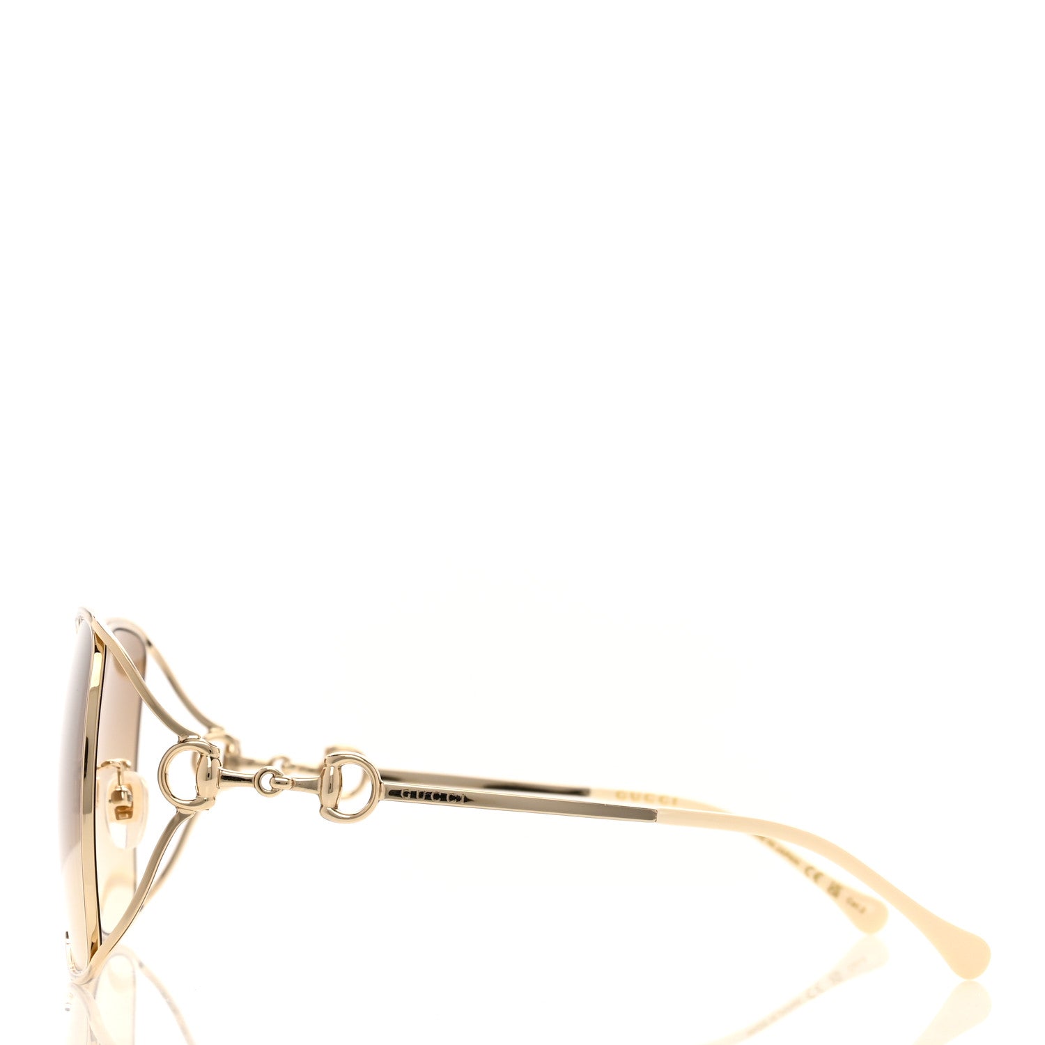 Gucci Horsebit Square Frame Sunglasses GG1020S Gold 3 of 7