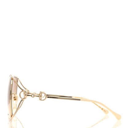 Gucci Horsebit Square Frame Sunglasses GG1020S Gold 3 of 7