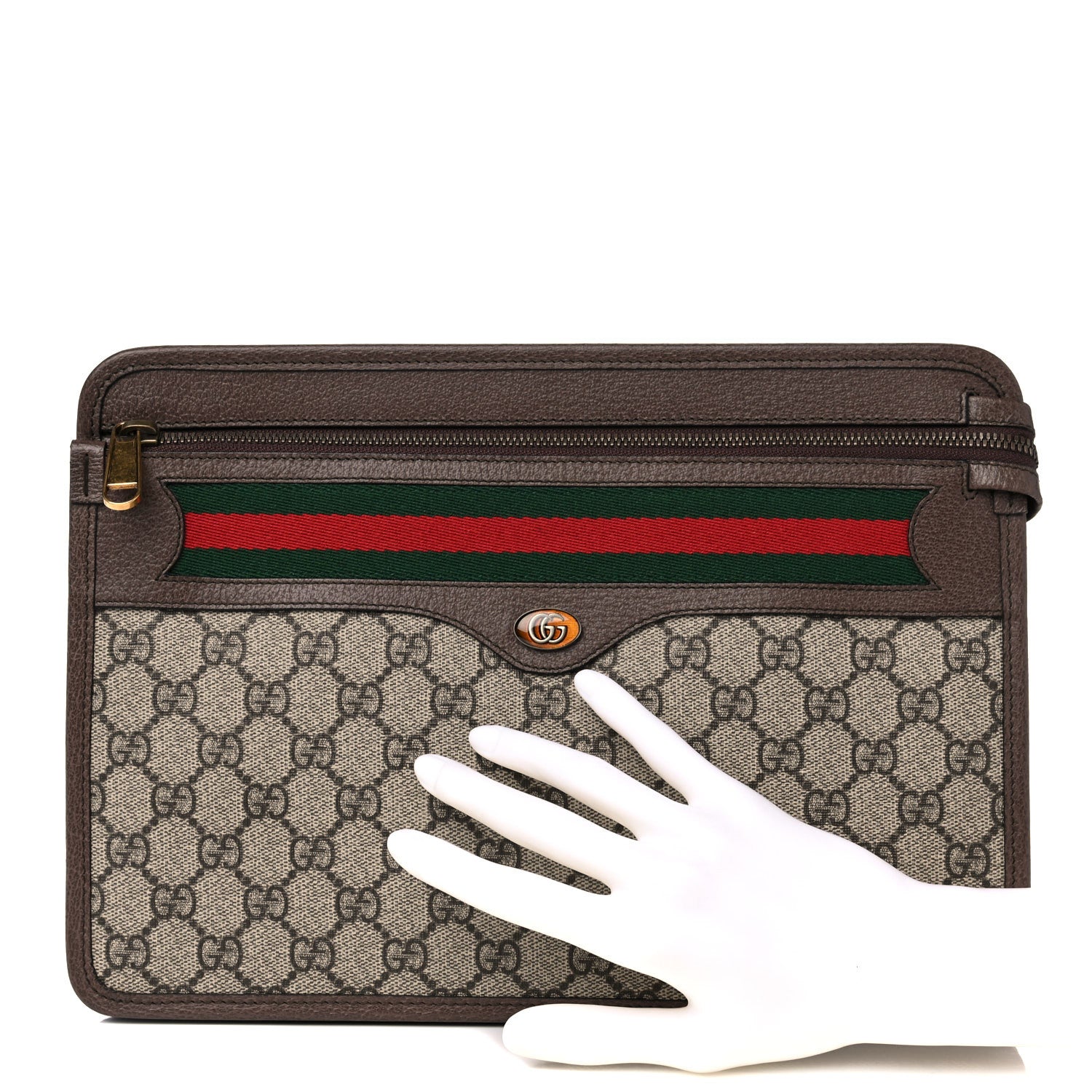 Gucci GG Supreme Monogram Web Small Ophidia Documents Holder Beige New Acero 2 of 10