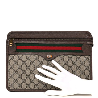 Gucci GG Supreme Monogram Web Small Ophidia Documents Holder Beige New Acero 2 of 10